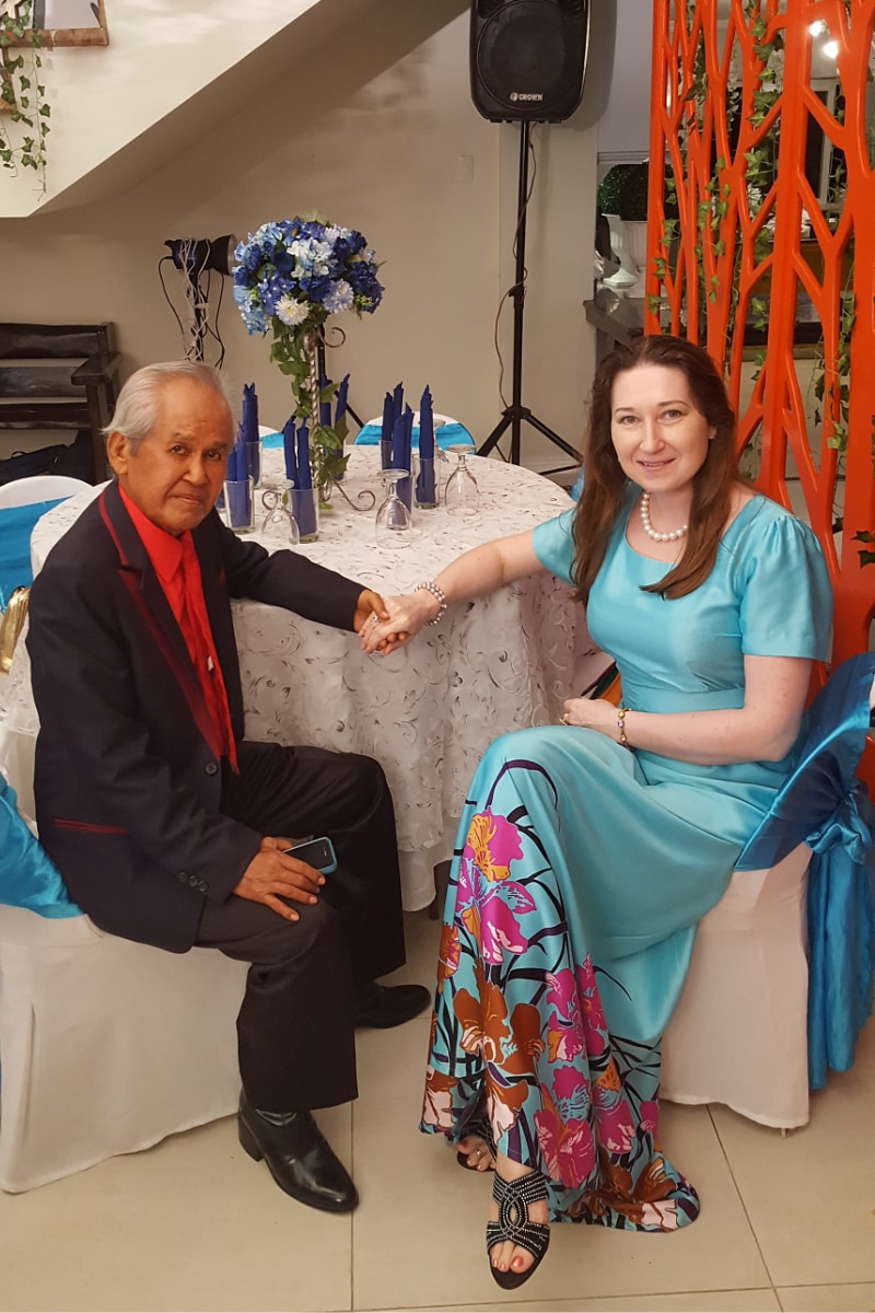 Natalya Bronzova with Alex Orbito in the Philippines