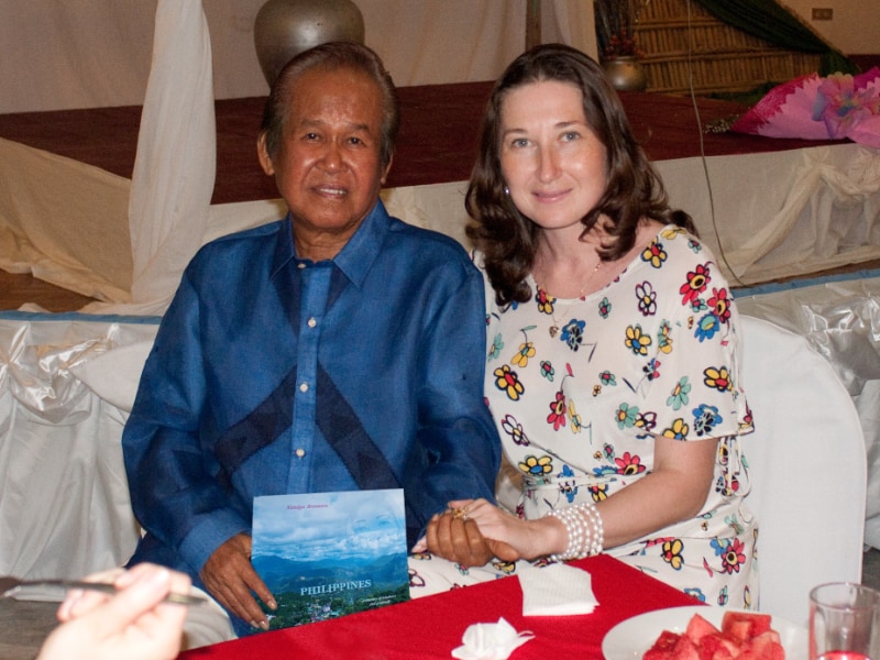 Natalya Bronzova with Alex Orbito at the Pyramid of Asia, Urdaneta, Pagansinan, Philippines