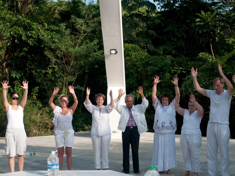 Natalya Bronzova with Alex Orbito at the Pyramid for Light, Alominos City, Pagansinan, Philippines